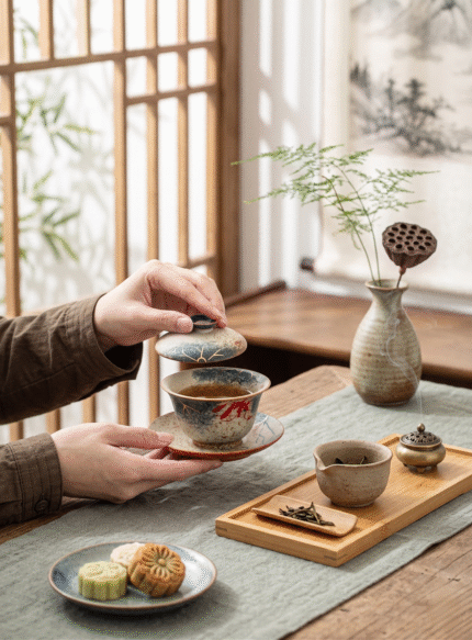 Gaiwan Tea Set Porcelain Gongfu Tea Set for Loose Leaf Tea_ring02
