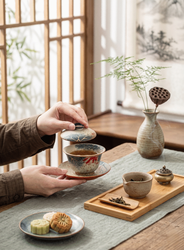 Gaiwan Tea Set Porcelain Gongfu Tea Set for Loose Leaf Tea_ring02