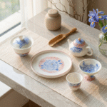 Blue Peony Ceramic Tea Sets - Chinese Tea Cup_ring03