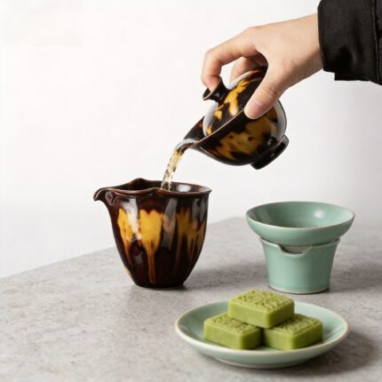 Gaiwan Tea Set with Porcelain Gaiwans for Gongfu Tea_ring02