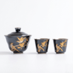 Gongfu Tea Set - Silver Plate Tea Set with Hand-Painted Magpie Motif_ring01