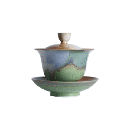 Handmade Ice Crackle Glazed Porcelain Gaiwan Tea Cup_main