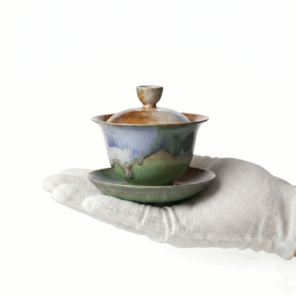 Handmade Ice Crackle Glazed Porcelain Gaiwan Tea Cup_ring01