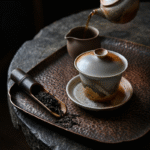 Horseshoe Reactive Glaze Gaiwan For Gongfu Ceremony_ring03