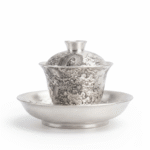Ink Dragon Gilded Silver Gaiwan-Handcrafted Gongfu Tea Set_main