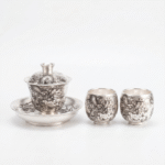 Ink Dragon Gilded Silver Gaiwan-Handcrafted Gongfu Tea Set_ring01
