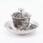 Ink Dragon Gilded Silver Gaiwan-Handcrafted Gongfu Tea Set_ring02
