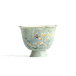 Painted Petal-Rim Tea Ceramic Cup-Orchids Tea Cup Design_main