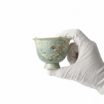 Painted Petal-Rim Tea Ceramic Cup-Orchids Tea Cup Design_ring01