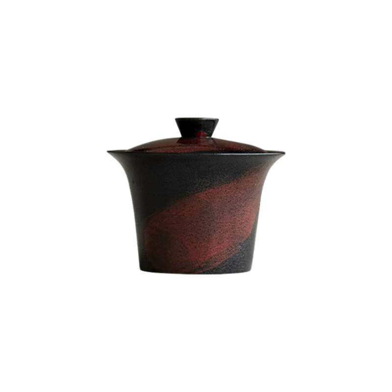Retro Lacquer Red Eggshell Traditional Gaiwan - Gongfu Teaware_main