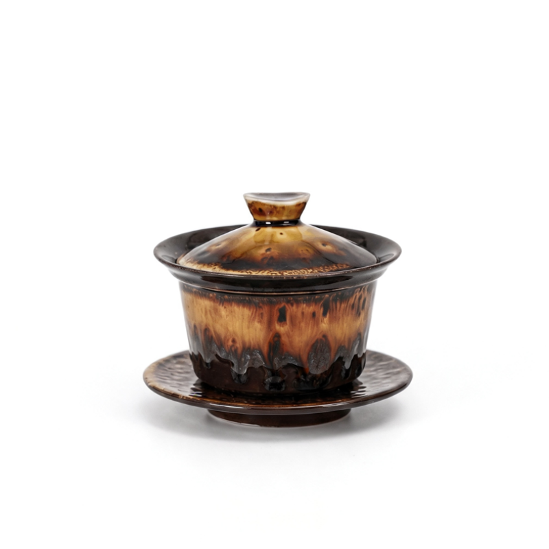 Tortoiseshell Sancai Reactive Glaze Gaiwan Tea Cup_main Tortoiseshell Sancai Reactive Glaze Gaiwan Tea Cup_main