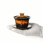 Tortoiseshell Sancai Reactive Glaze Gaiwan Tea Cup_ring01