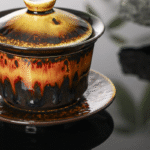 Tortoiseshell Sancai Reactive Glaze Gaiwan Tea Cup_ring03