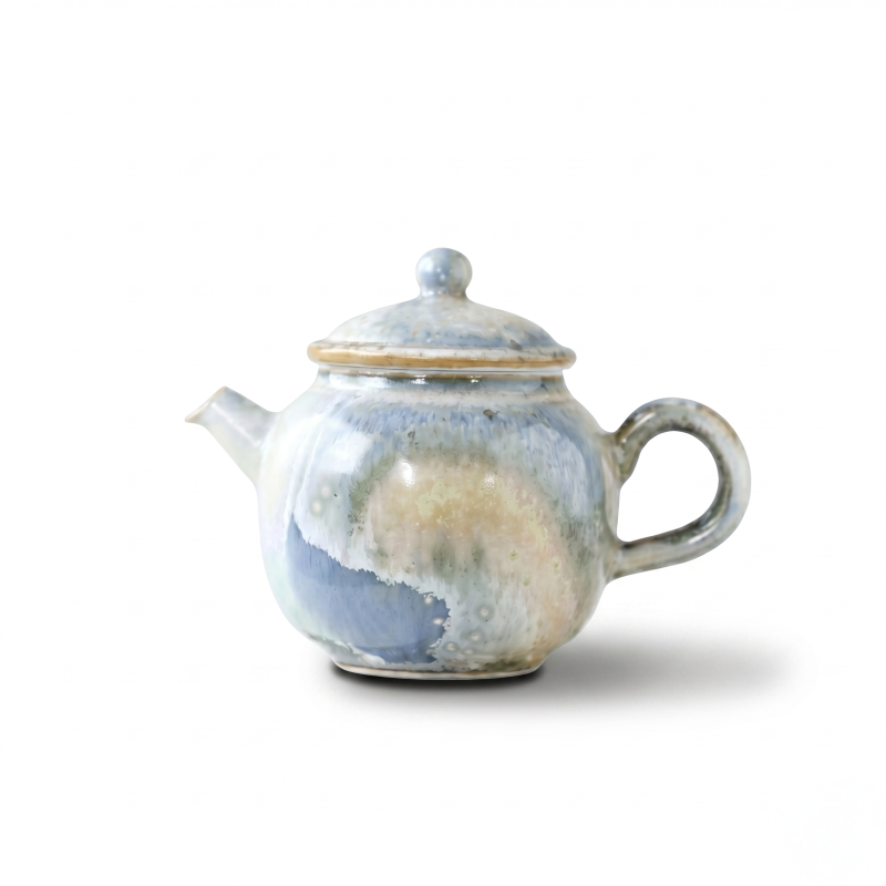 Aurora Teapot - Reactive Soda Glaze Tea Pot With Strainer_main
