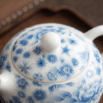 Blue And White China Teapot-Silver Filigree White Porcelain Teapot_ring01