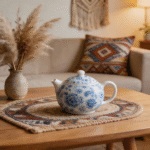 Blue And White China Teapot-Silver Filigree White Porcelain Teapot_ring04