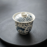 Blue And White Japanese Tea Cups - Soda Glaze Gongfu Tea Cup_ring03