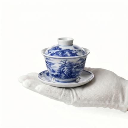 Celadon Gaiwan-Vintage Blue And White Porcelain Teaware_ring01