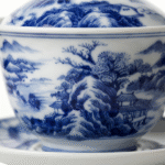 Celadon Gaiwan-Vintage Blue And White Porcelain Teaware_ring03