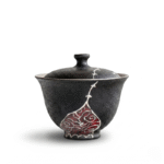 Chinese Gaiwan For Gong Fu Ceremony-Gilded Black Lacquer_ring01