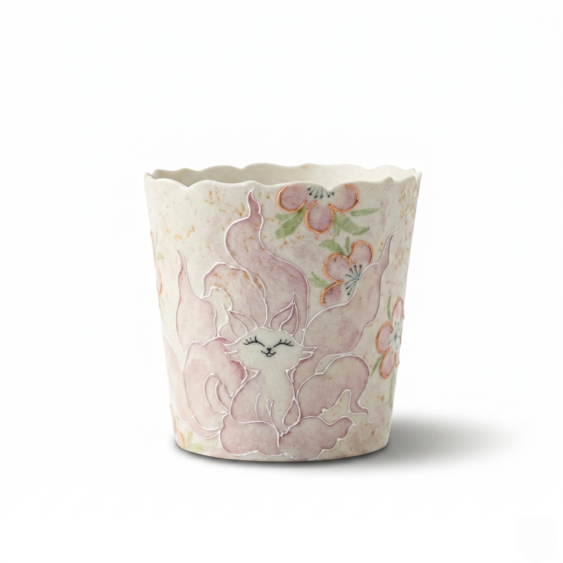 Embossed Nine-Tailed Fox Ceramic Tea Cups For Gong Fu Tea Ceremony_main
