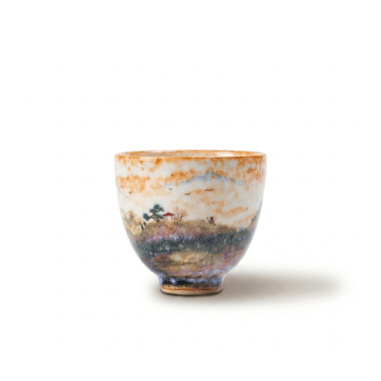 Hand-Painted Shino Reactive Glaze Japanese Tea Cup_main
