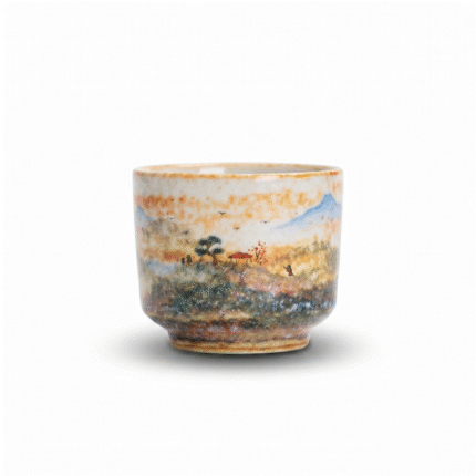 Hand-Painted Shino Reactive Glaze Japanese Tea Cup_ring01