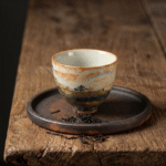Hand-Painted Shino Reactive Glaze Japanese Tea Cup_ring03