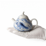 Hand Painted Teapot-Seaweed Fish Ru Kiln Porcelain Teapot_ring01