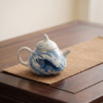 Hand Painted Teapot-Seaweed Fish Ru Kiln Porcelain Teapot_ring03