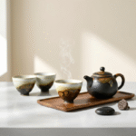 Japanese Ceramic Tea Cups-Coarse Rock Clay Gongfu Tea Cups_ring03