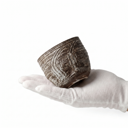 Japanese Tea Cups-Wabi Sabi Hand Pinched Purple Clay_ring01