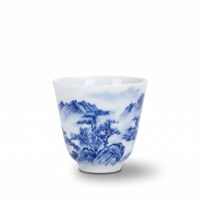 Jingdezhen Blue And White China Zen Landscape Tea Cup_main Jingdezhen Blue And White China Zen Landscape Tea Cup_main