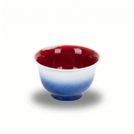 Ombre Oxblood Reactive Glaze Porcelain Tea Cup_main