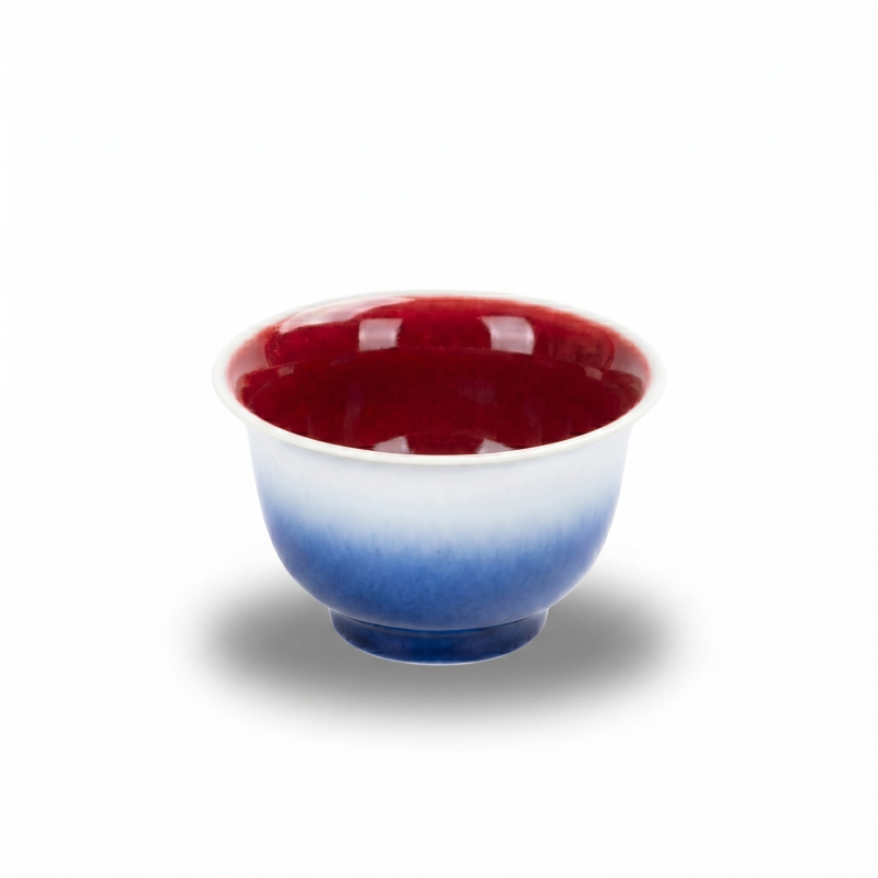 Ombre Oxblood Reactive Glaze Porcelain Tea Cup_main Ombre Oxblood Reactive Glaze Porcelain Tea Cup_main