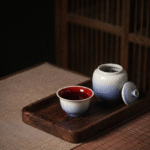 Ombre Oxblood Reactive Glaze Porcelain Tea Cup_ring02
