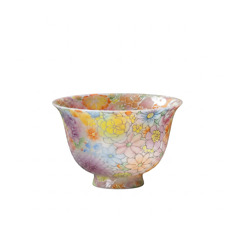 Porcelain Tea Cup-Jade Millefleurs Enamel Artisan Tea Set_main Porcelain Tea Cup-Jade Millefleurs Enamel Artisan Tea Set_main