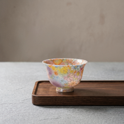 Porcelain Tea Cup-Jade Millefleurs Enamel Artisan Tea Set_ring01