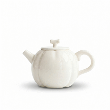 Pumpkin Teapot Style White Porcelain Teapot_main