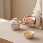 Relief Peony Traditional Tea Set With Ceramic Tea Cup_ring02