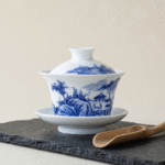 Sancai Glazed Porcelain Gaiwan-Blue And White Landscape_ring03