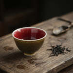 Tea Dust & Oxblood Glaze Traditional Tea Cup - Gongfu Teaware_ring02