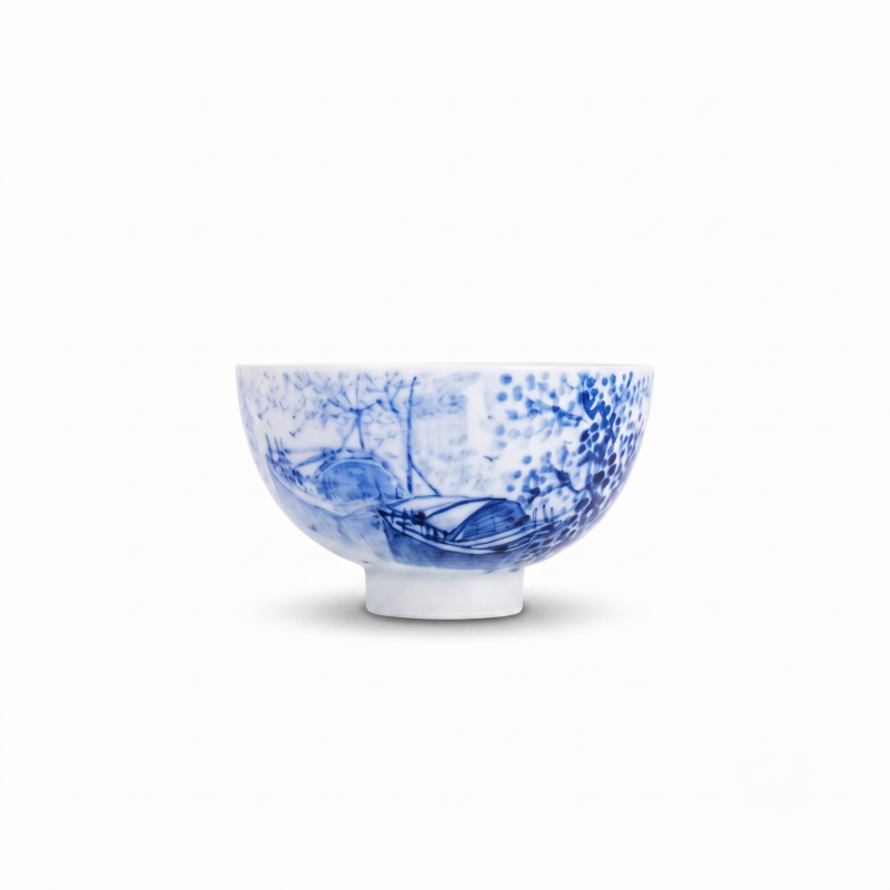 Blue And White China-Half Moon Celadon Tea Cups_main Blue And White China-Half Moon Celadon Tea Cups_main