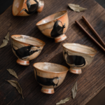Japanese Tea Cups - Vintage Wildcat Ceramic Tea Cup_ring03
