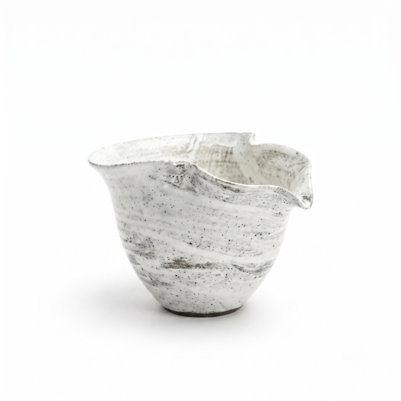 Rustic Flower Rim Cha Hai For Gongfu Tea_main Rustic Flower Rim Cha Hai For Gongfu Tea_main