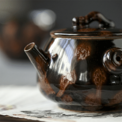 Tiger Stripe Reactive Glaze Tea Set With Fairness Cup_ring01