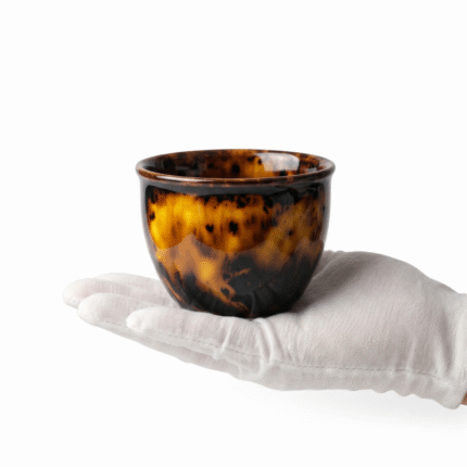 Tortoiseshell Reactive Glaze Ceramic Cup For Gong Fu Ceremony_ring01