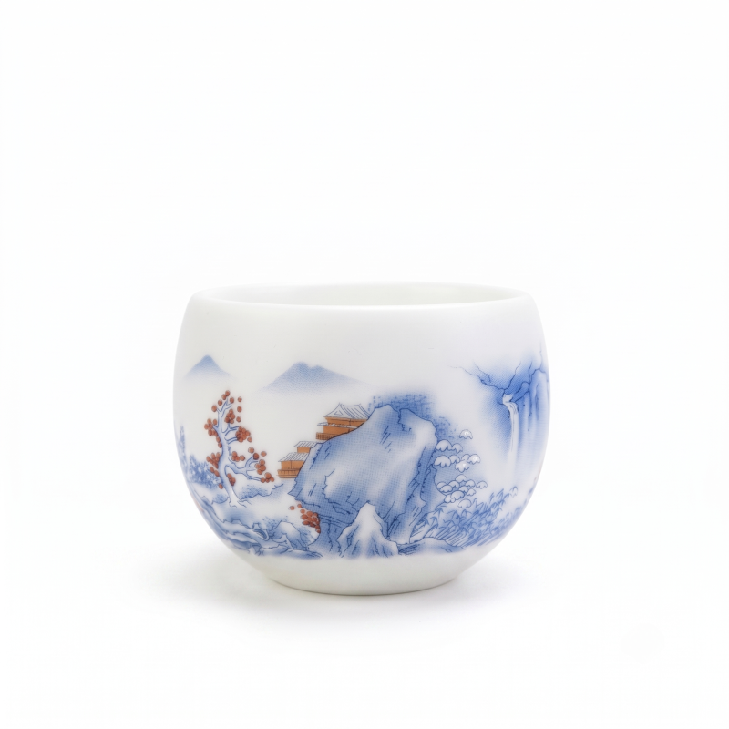 White Porcelain and Landscape Tea Cups Porcelain_main White Porcelain and Landscape Tea Cups Porcelain_main