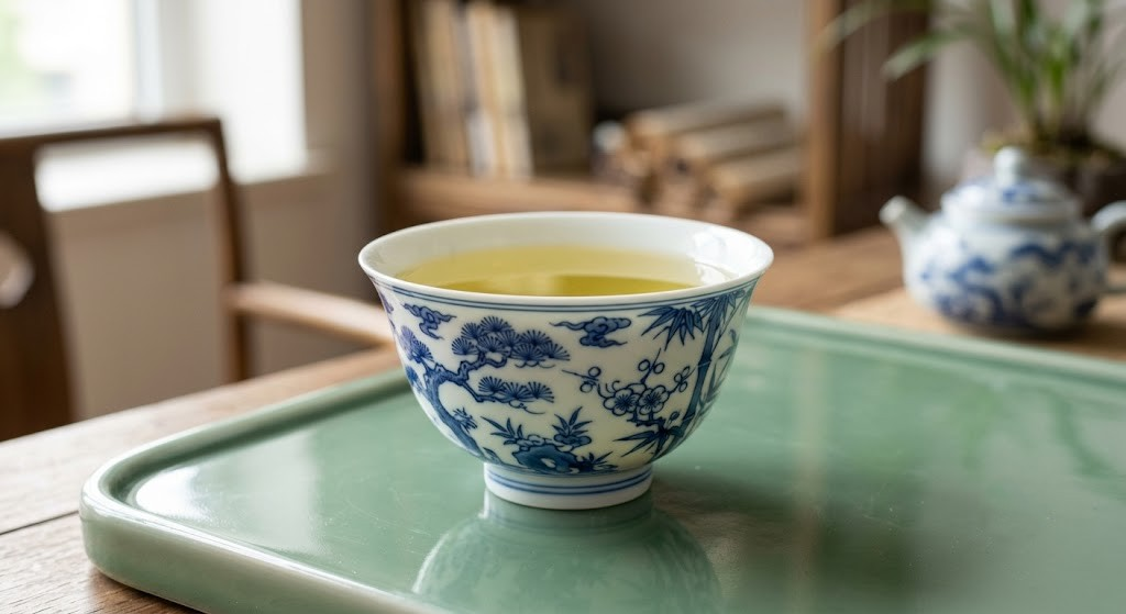 elegant-porcelain-teacup-with-green-tea
