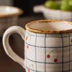 Cherry Grid Ceramic Tea Mug For Modern Tea And Coffee_ring02